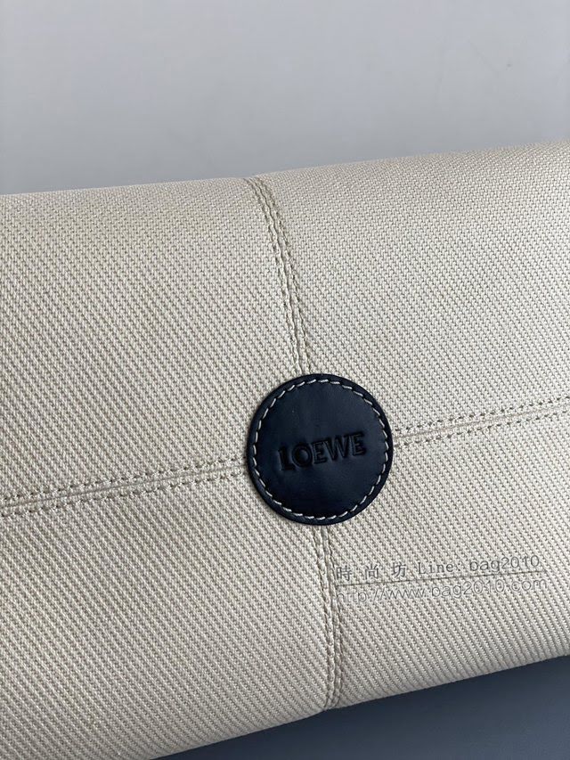 LOEWE包包 羅意威大號cushion tote白布包 羅意威綁繩式托特包 3054  tcl1428